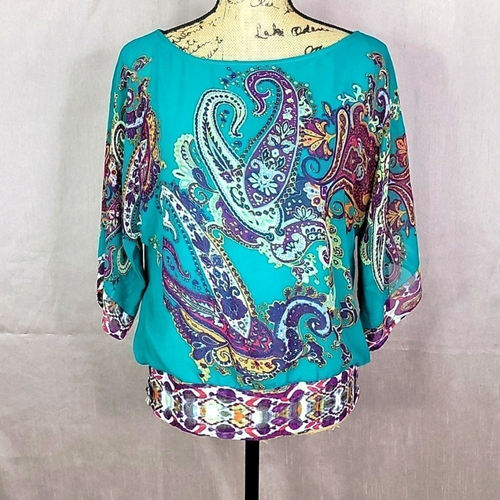 COLLLEEN LOPAZ Floral Blouse Medium